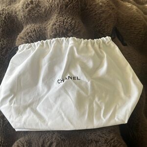 CHANEL White Drawstring Bag